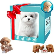Robot Dog Realistic, 2025 new smart robot dog, Interactive Robotic Plush Puppys, Electronic Interactive Stuffed Dogs for Sitting, Barking, Walking and Running, AI pet dog toy for kids \u0026 adults